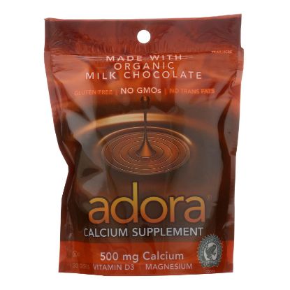 Adora - Organic Calcium Supplement Disk - Milk Chocolate - 30 ct - 1 Case