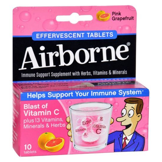 Airborne Effervescent Tablets with Vitamin C - Pink Grapefruit - 10 Tablets