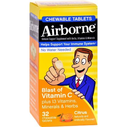 Airborne Chewable Tablets with Vitamin C - Citrus - 32 Tablets