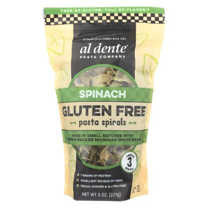 Al Dente - Gluten Free Pasta Spirals - Spinach - Case of 6 - 8 oz.