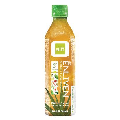 Alo Original Enliven Aloe Vera Juice Drink - 12 Fruits And Vegetables - Case of 12 - 16.9 fl oz.