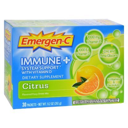 Alacer - Emergen-C Immune Plus System Support with Vitamin D Citrus - 30 Packets