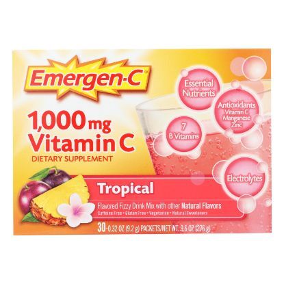 Alacer - Emergen-C Vitamin C Fizzy Drink Mix Tropical - 1000 mg - 30 Packets