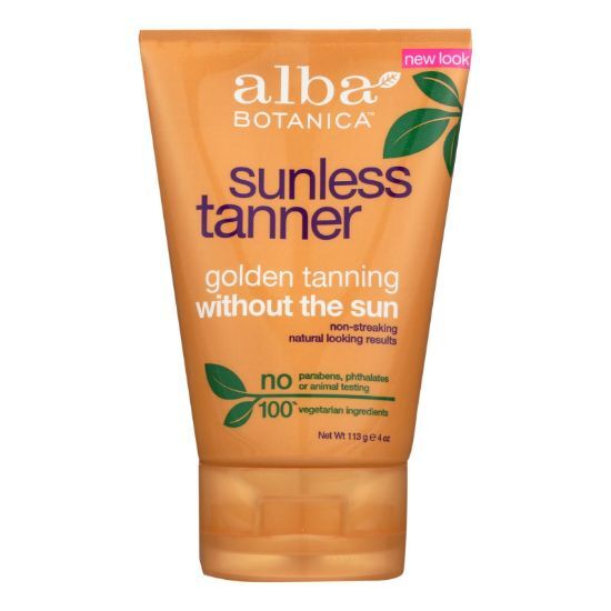 Alba Botanica Sunless Tanner: Golden Glow Self-Tanning Lotion for Face & Body - 4 oz