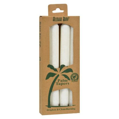 Aloha Bay - Palm Tapers - White - 4 Candles
