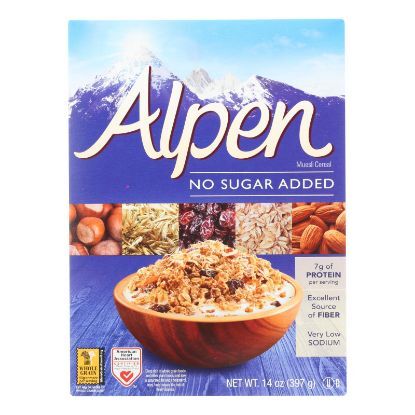 Alpen No Added Sugar Muesli Cereal - Case of 12 - 14 oz.