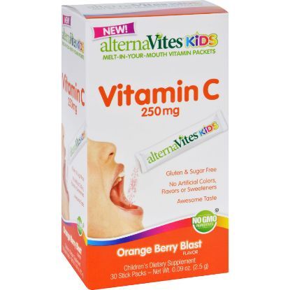 AlternaVites Kids Vitamin C - 250 mg - Orange Berry Blast - 30 Packets