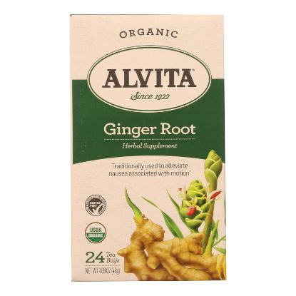 Alvita Teas Organic Herbal Tea Bags - Ginger Root - 24 Bags