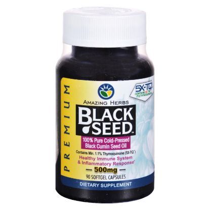 Amazing Herbs - Black Seed Black Cumin Seed Oil - 90 Softgels
