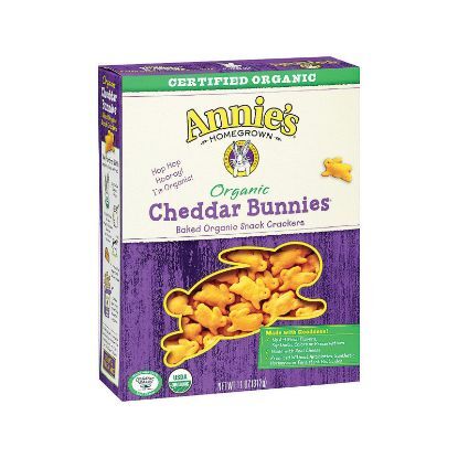 Annie's Homegrown Organic Cheddar Bunnies Baked Snack Crackers - Case of 12 - 11 oz.