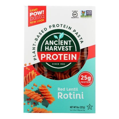 Ancient Harvest Pasta - Supergrain - Red Lentil and Quinoa Rotelle - Gluten Free - 8 oz - case of 6