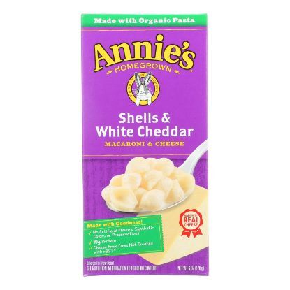 Annies Homegrown Macaroni and Cheese - Shells and White Cheddar - 6 oz - case of 12