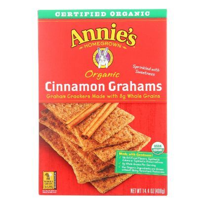 Annie's Homegrown Organic Cinnamon Graham Crackers - Case of 12 - 14.4 oz.