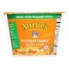 Annie's Homegrown Real Aged Cheddar Microwavable Macaroni and Cheese Cup - Case of 12 - 2.01 oz.