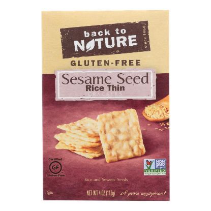 Back To Nature Sesame Seed Rice Thin Crackers - Rice and Sesame Seeds - Case of 12 - 4 oz.