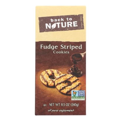 Back To Nature Cookies - Fudge Striped Shortbread - 8.5 oz - case of 6
