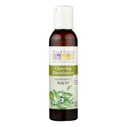 Aura Cacia - Aromatherapy Bath Body and Massage Oil Eucalyptus Harvest - 4 fl oz