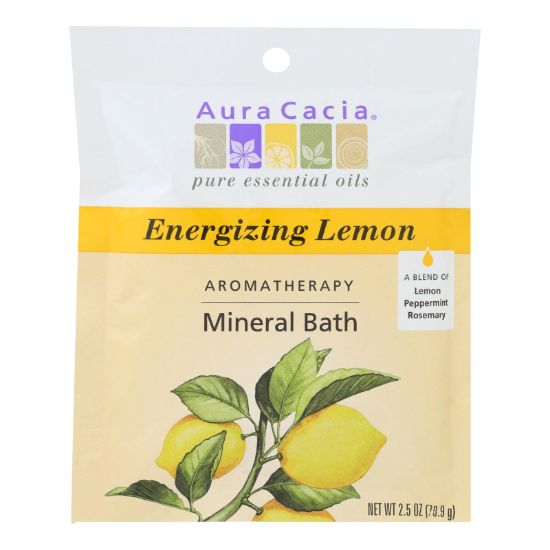 Aura Cacia - Aromatherapy Mineral Bath Energizing Lemon - 2.5 oz - Case of 6