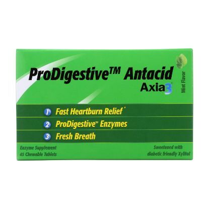 Axia 3 Heartburn Extinguisher ProDigestive Antacid - Mint - 45 Chewable Tablets