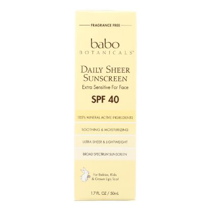 Babo Botanicals Sunscreen: Daily Sheer Mineral SPF 40 - 1.7 oz