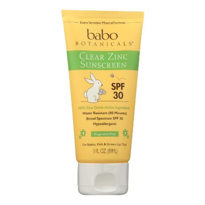 Babo Botanicals Sunscreen Clear Zinc SPF 30  - 3 oz