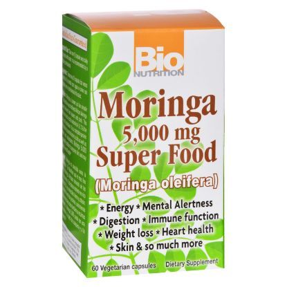 Bio Nutrition - Moringa 5000 mg Super Food - 60 Vegetable Capsules