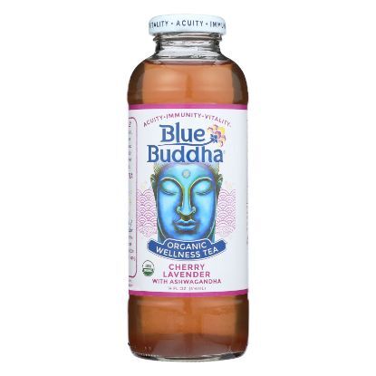Blue Buddha Organic Wellness Tea - Cherry Lavender with Ashwagandha - Case of 12 - 14 oz.
