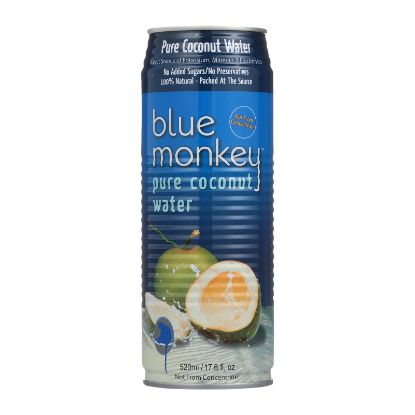 Blue Monkey Coconut Water - Natural - Case of 24 - 17.6 oz.
