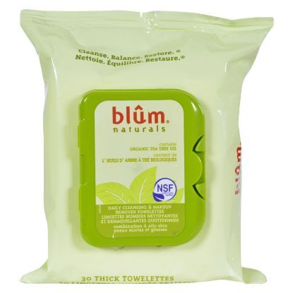 Blum Naturals Organic Tea Tree Oil Towelettes - 30 Towelettes - Case of 3