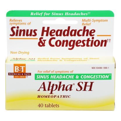 Boericke and Tafel - Alpha SH Sinus Headache - 40 Tablets