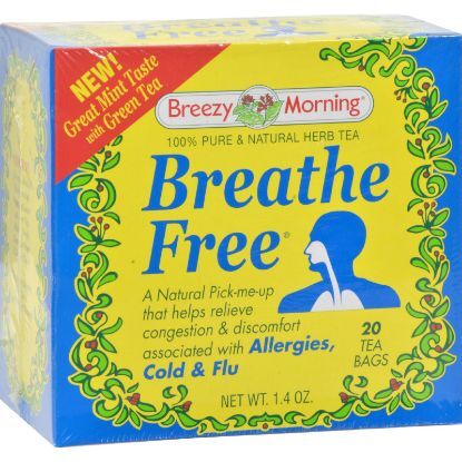 Breezy Morning Teas Breathe Free 100% Pure and Natural Herb Tea - 20 Bags
