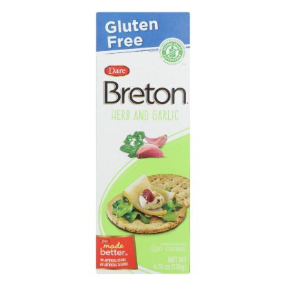 Breton/Dare - Crackers - Herb and Garlic - Case of 6 - 4.76 oz.