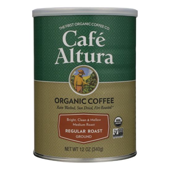 Cafe Altura - Organic Ground Coffee - Regular Roast - Case of 6 - 12 oz.