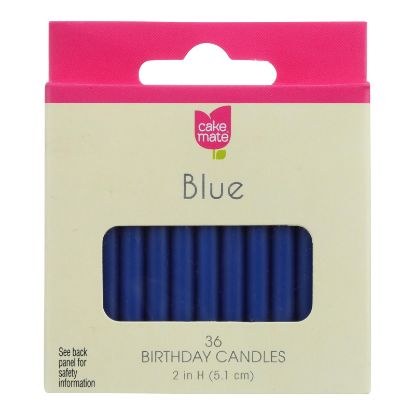 Cake Mate Birthday Party Candles - Round - Blue - 2 in x 3/16 in - 36 Count - Case of 12