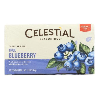 Celestial Seasonings Herbal Tea Caffeine Free True Blueberry - 20 Tea Bags - Case of 6