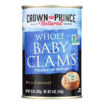 Crown Prince Clams - Boiled Baby Clams In Water - Case of 12 - 10 oz.