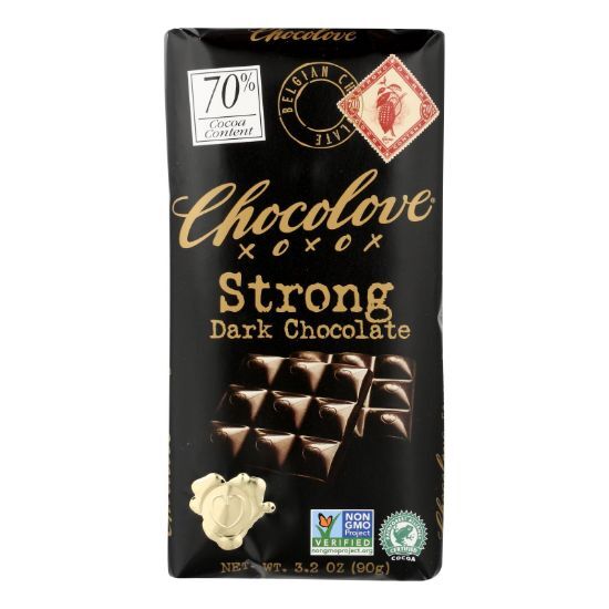 Chocolove Xoxox - Premium Chocolate Bar - Dark Chocolate - Strong - 3.2 oz Bars - Case of 12