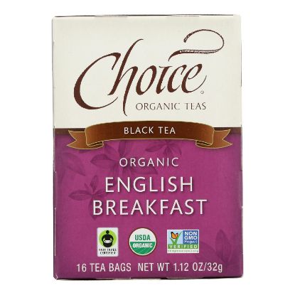 Choice Organic Teas English Breakfast Tea - 16 Tea Bags - Case of 6