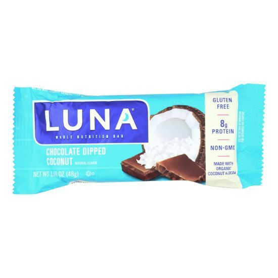 Clif Bar Luna Bar - Organic Chocolate Dipped Coconut - Case of 15 - 1.69 oz