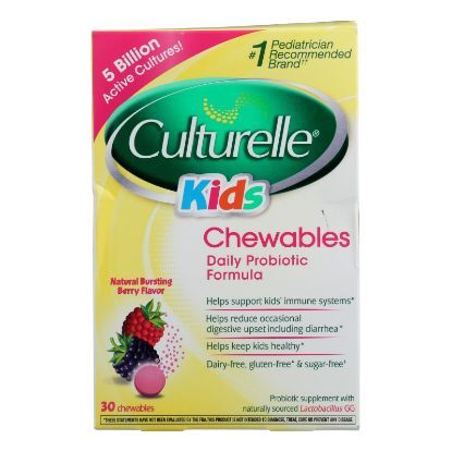 Culturelle - Kids Chewables Probiotic Natural Bursting Berry - 30 Chewable Tablets