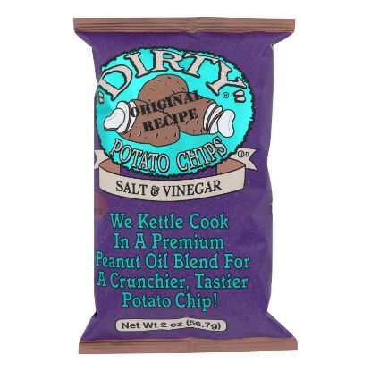 Dirty Chips - Potato Chips - Salt and Vinegar - Case of 25 - 2 oz.