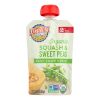 Earth's Best Organic Squash and Sweet Peas Baby Food Puree - Stage 2 - Case of 12 - 3.5 oz.
