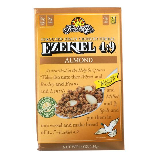 Food For Life Baking Co. Cereal - Organic - Ezekiel 4-9 - Sprouted Whole Grain - Almond - 16 oz - case of 6