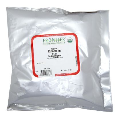 Frontier Herb Cinnamon - Organic - Ground - Korintje - A Grade - Bulk - 1 lb