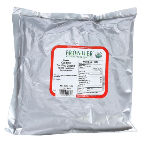 Frontier Herb Chili Pepper - Organic - Cayenne - Ground - 75000 HU - Bulk - 1 lb