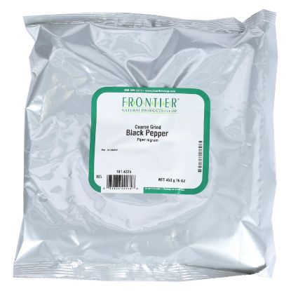Frontier Herb Pepper - Black - Coarse Grind - 20 Mesh - Bulk - 1 lb