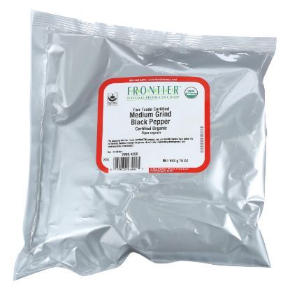 Frontier Herb Pepper - Organic - Fair Trade Certified - Black - Medium Grind - Bulk - 1 lb
