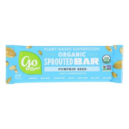 Go Raw - Organic Sprouted Bar - Pumpkin Seed  - Case of 10 - 0.493 oz.