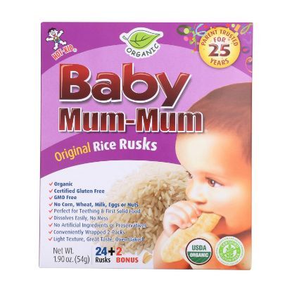 Hot Kid Organic Baby Mum Original Rice Rusks - Case of 6 - 1.76 oz.