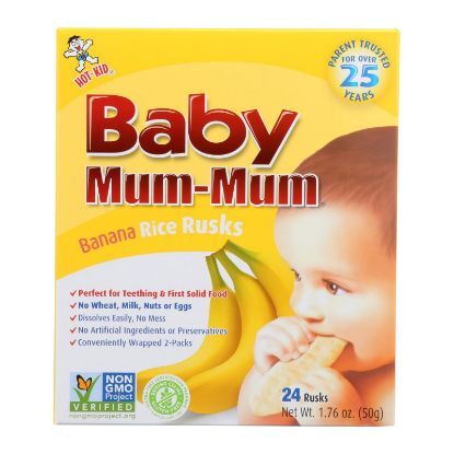 Hot Kid Baby Mum Rice Biscuit - Banana - Case of 6 - 1.76 oz.